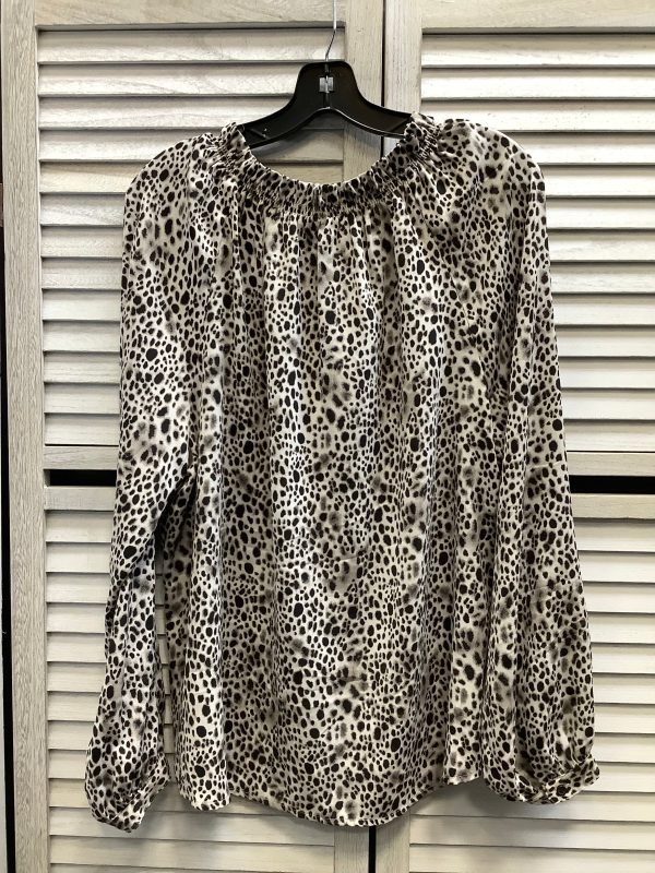 Top Long Sleeve By A New Day In Animal Print, Size: Xl Cheap - Image 2