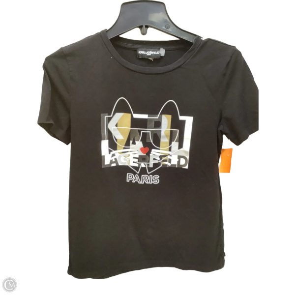 Top Short Sleeve Designer By Karl Lagerfeld In Black, Size: Xs Sale