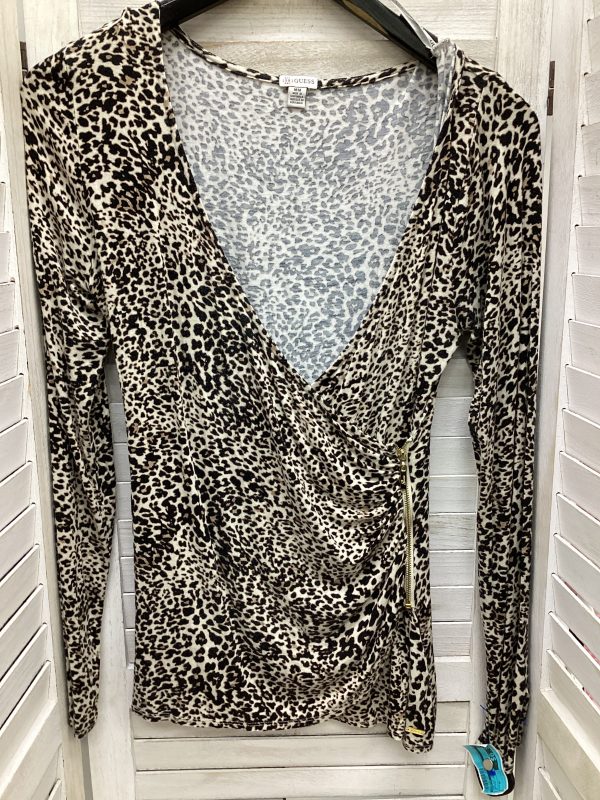Animal Print Top Long Sleeve Basic Guess, Size M For Sale