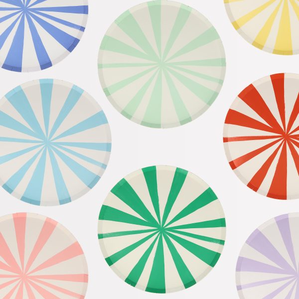 Mixed Stripe Side Plates - Big Multipack (x 48) For Sale