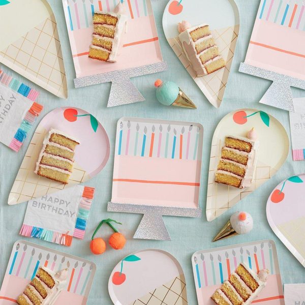Birthday Cake Plates (x 8) Cheap - Image 4