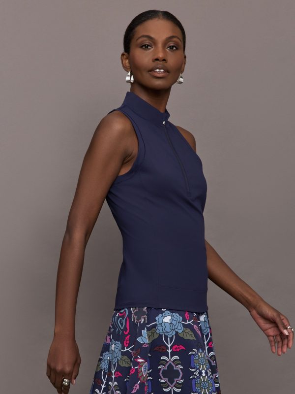 Sleeveless Halley 1 4 Zip - Maltese Blue Online now - Image 3