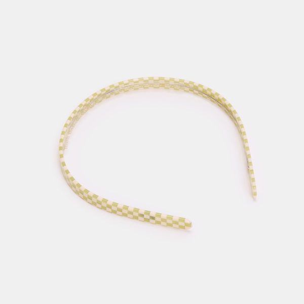 Classic Headband in Olive Check For Discount