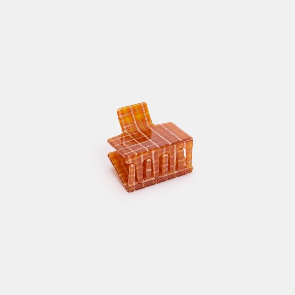 Midi Box Claw in Caramel Plaid Cheap